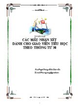 Tuyển tập các mẫu nhận xét dành cho giáo viên tiểu học theo thông tư 30